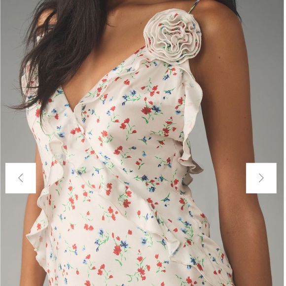 NWT ANTHROPOLOGIE BARDOT RUFFLE WHITE DRESS - Picture 6 of 11